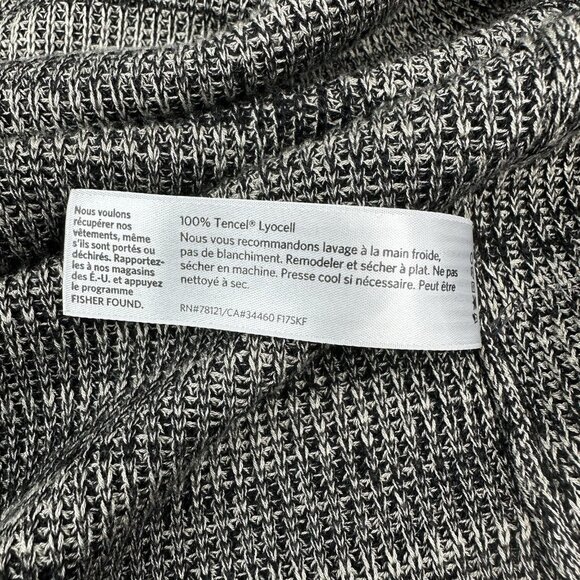 Eileen Fisher Women’s Black Tan Open Front Long Cardigan Sweater XXS/XS/C35.25 - Picture 13 of 13